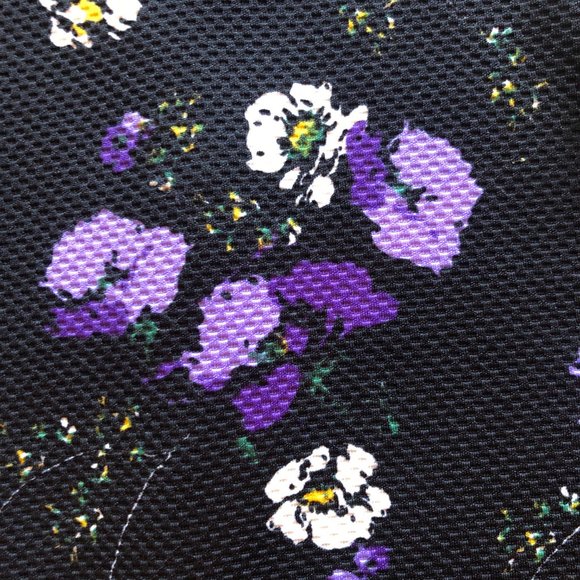 Black & Purple Floral Mini Dress with Ruffles - Picture 2 of 2